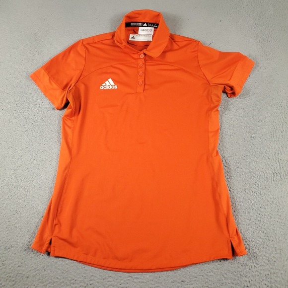 adidas Tops - Adidas Polo Shirt Womens Size LT Orange Casual Golf Ladies Short Sleeve